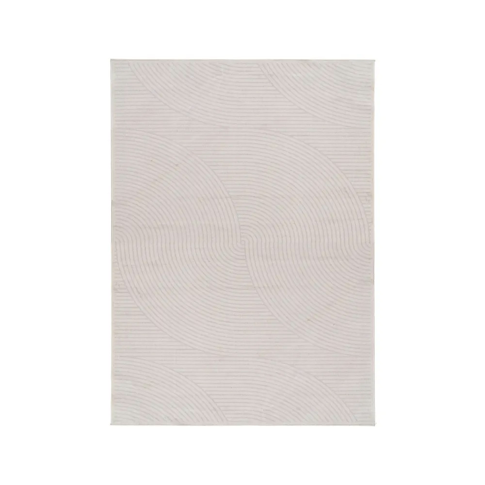 Alfombra Geométrico Viscosa Beige 