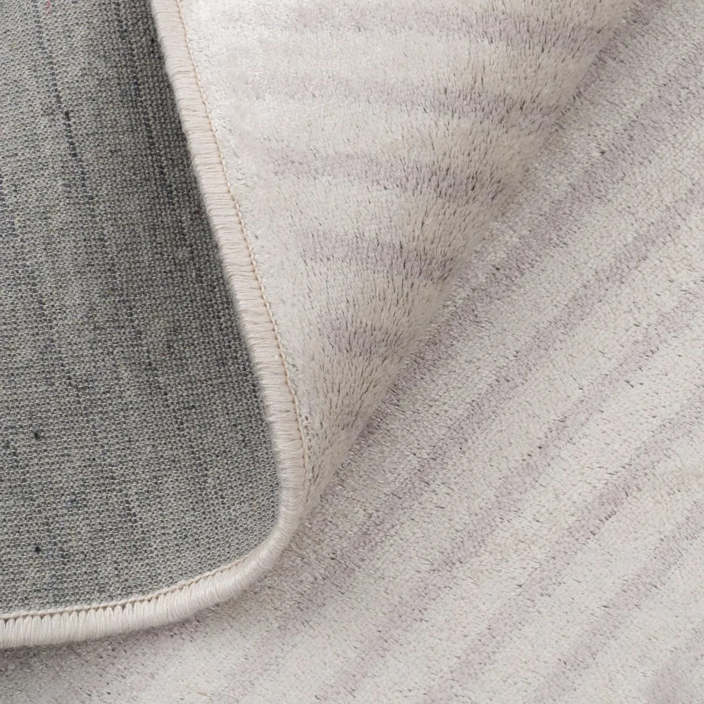 Alfombra Geométrico Viscosa Beige 