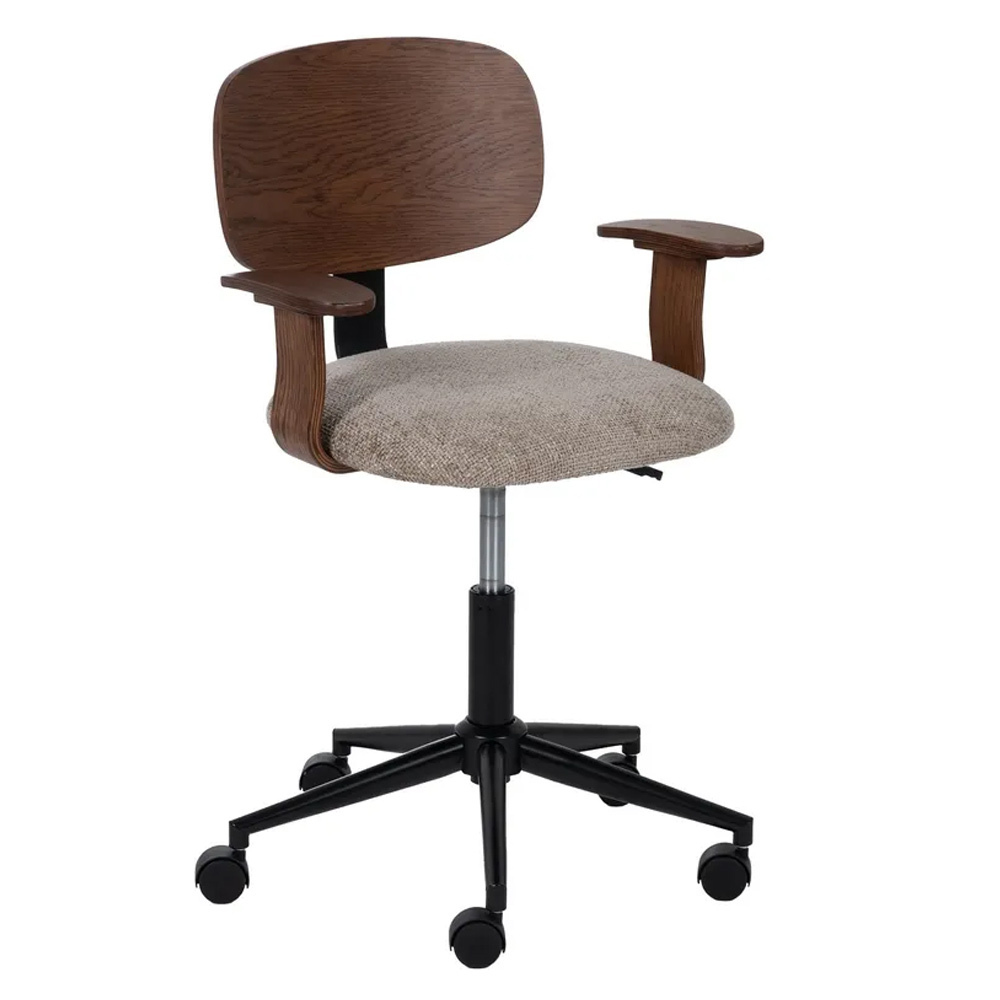 Silla Oficina Giratoria Beige Marrón 60 x 60 x 89 cm 