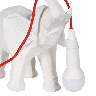 Lámpara de Mesa Elefante Blanco de Poliresina 13 x 27 x 24,5 cm 