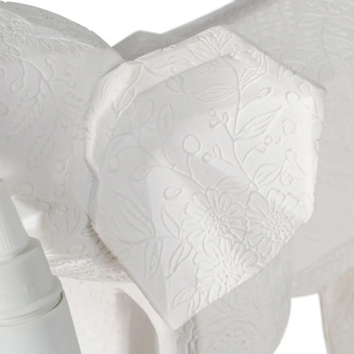 Lámpara de Mesa Elefante Blanco de Poliresina 13 x 27 x 24,5 cm 