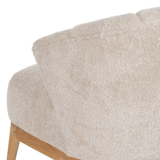 Sillón Madera de Caucho y Tejido Crema 75 x 71 x 76 cm 