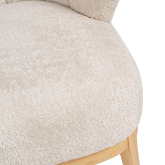 Sillón Madera de Caucho y Tejido Crema 75 x 71 x 76 cm 