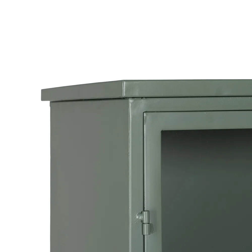 Vitrina Industrial de Hierro Verde 4 Puertas 35 x 72 x 178 cm 
