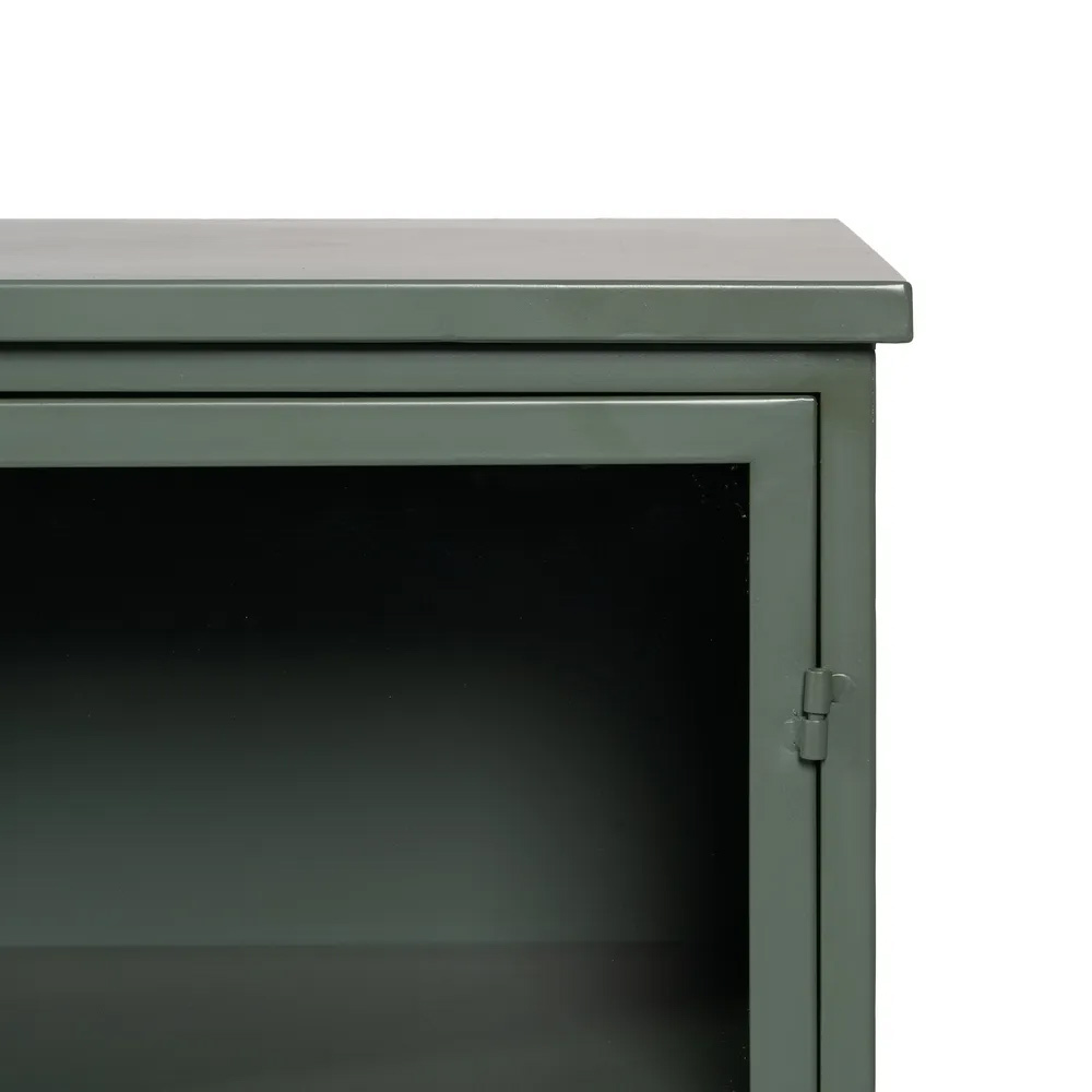 Vitrina Industrial de Hierro Verde 4 Puertas 35 x 72 x 178 cm 