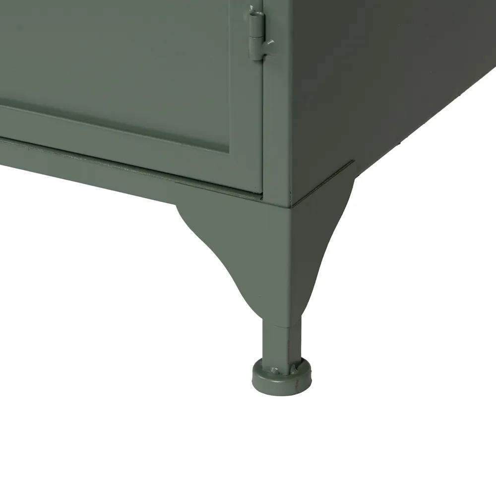 Vitrina Industrial de Hierro Verde 4 Puertas 35 x 72 x 178 cm 