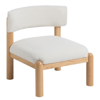 Sillón de Madera de Caucho y Poliéster Blanco 62 x 62 x 71 cm 
