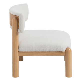 Sillón de Madera de Caucho y Poliéster Blanco 62 x 62 x 71 cm 