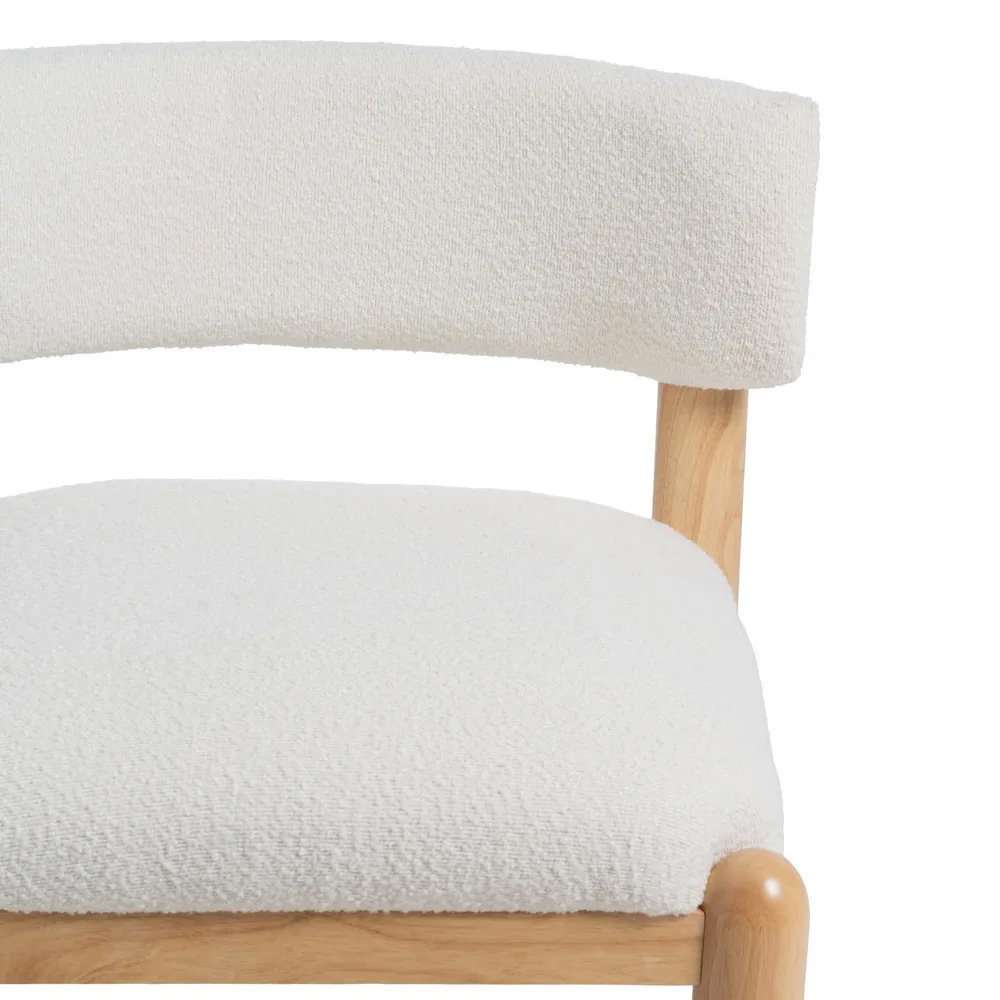 Sillón de Madera de Caucho y Poliéster Blanco 62 x 62 x 71 cm 