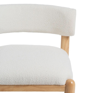 Sillón de Madera de Caucho y Poliéster Blanco 62 x 62 x 71 cm 