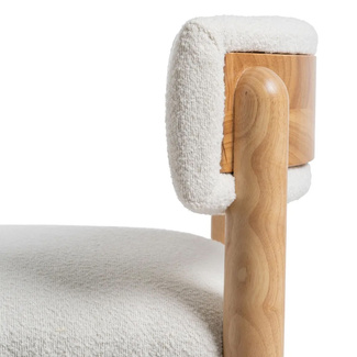 Sillón de Madera de Caucho y Poliéster Blanco 62 x 62 x 71 cm 