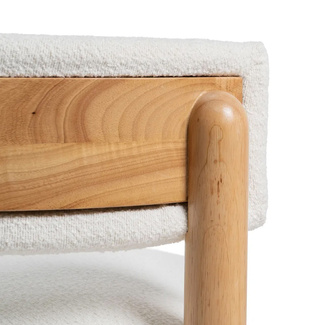 Sillón de Madera de Caucho y Poliéster Blanco 62 x 62 x 71 cm 