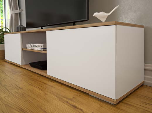 Conjunto de Salón Roble Albar y Blanco Soft Ref.501