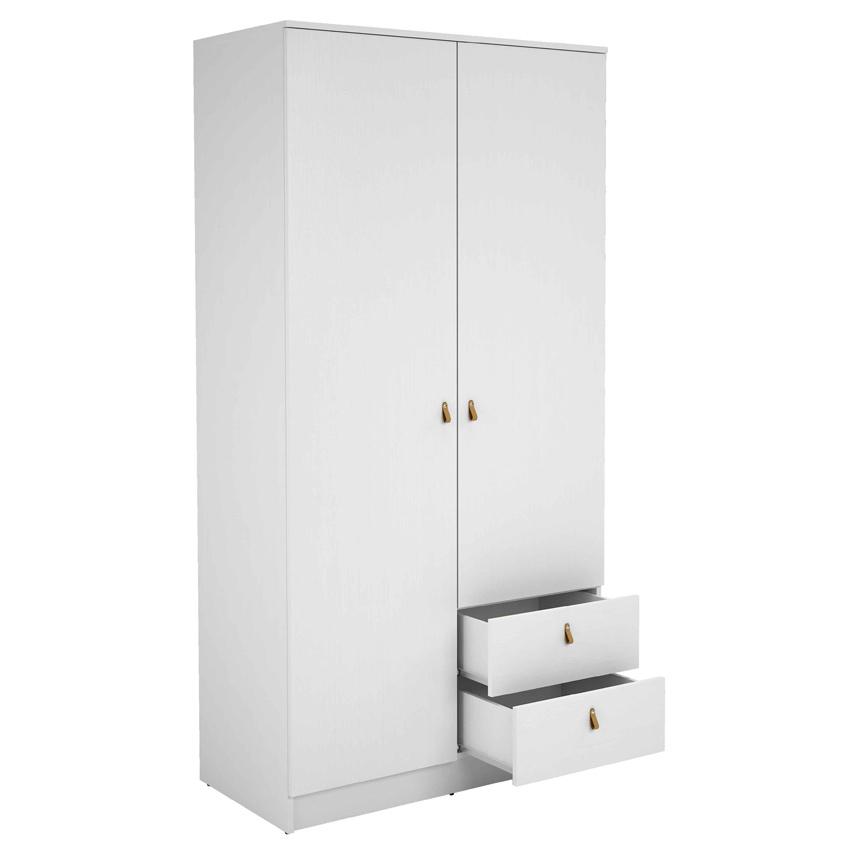 Armario 2 Puertas 2 Cajones Blanco Poro Ref.709
