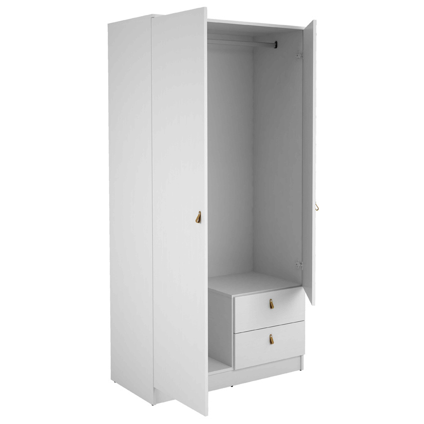 Armario 2 Puertas 2 Cajones Blanco Poro Ref.709