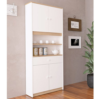Buffet 4 Puertas 1 Cajón Blanco Liso Roble Albar Ref.1100
