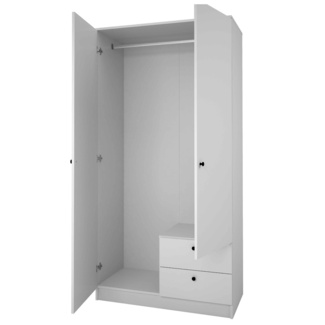 Armario 2 Puertas 2 Cajones Blanco Liso Ref.648