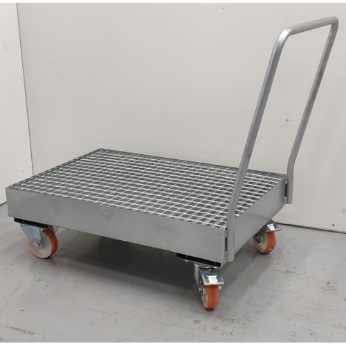 Carro con Cubeta Acero Galvanizado para 1 Bidón 220 litros