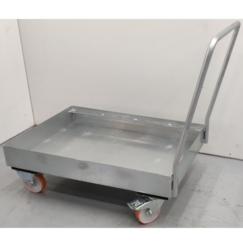 Carro con Cubeta Acero Galvanizado para 1 Bidón 220 litros