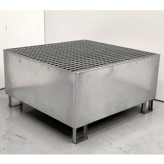 Cubeta Colectora Galvanizada con Rejilla 1 Bidón de 220L Ref.3047-GRJ