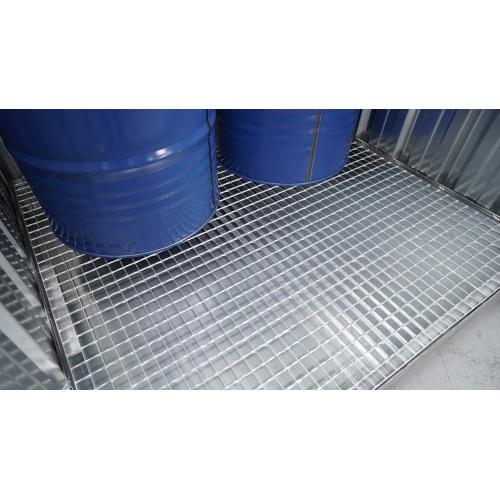 Caseta Seguridad Galvanizada con Cubeta para 4 Bidones Ref.14018