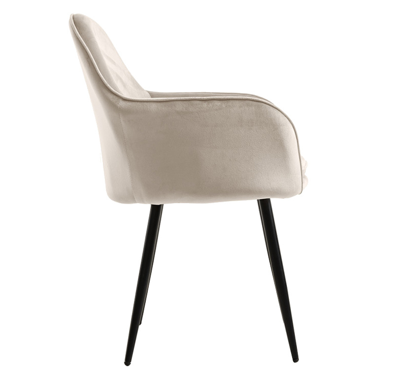 Silla Reby Black Asiento de Terciopelo 44 x 56 x 87 cm 