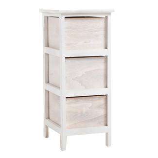 Mueble Estrecho Betma Blanco Beige 3 Cajones 