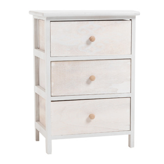 Mueble Ancho Betma Blanco Beige 3 Cajones  