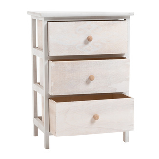 Mueble Ancho Betma Blanco Beige 3 Cajones  