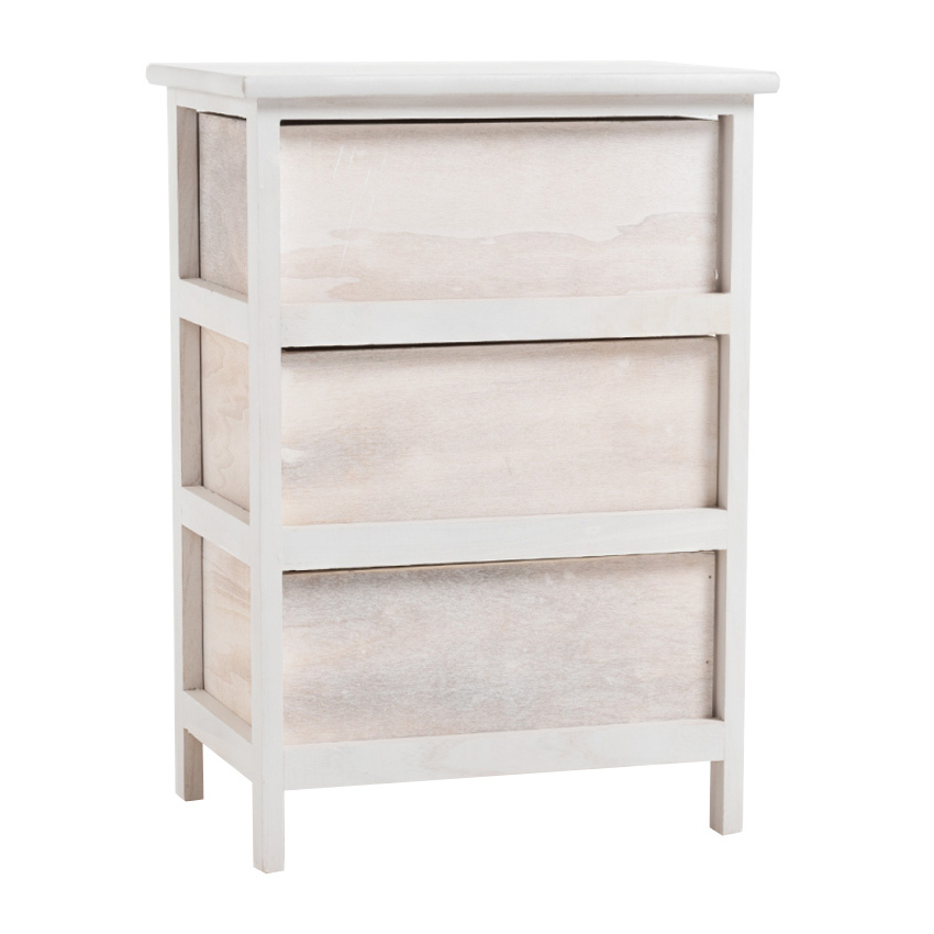 Mueble Ancho Betma Blanco Beige 3 Cajones  