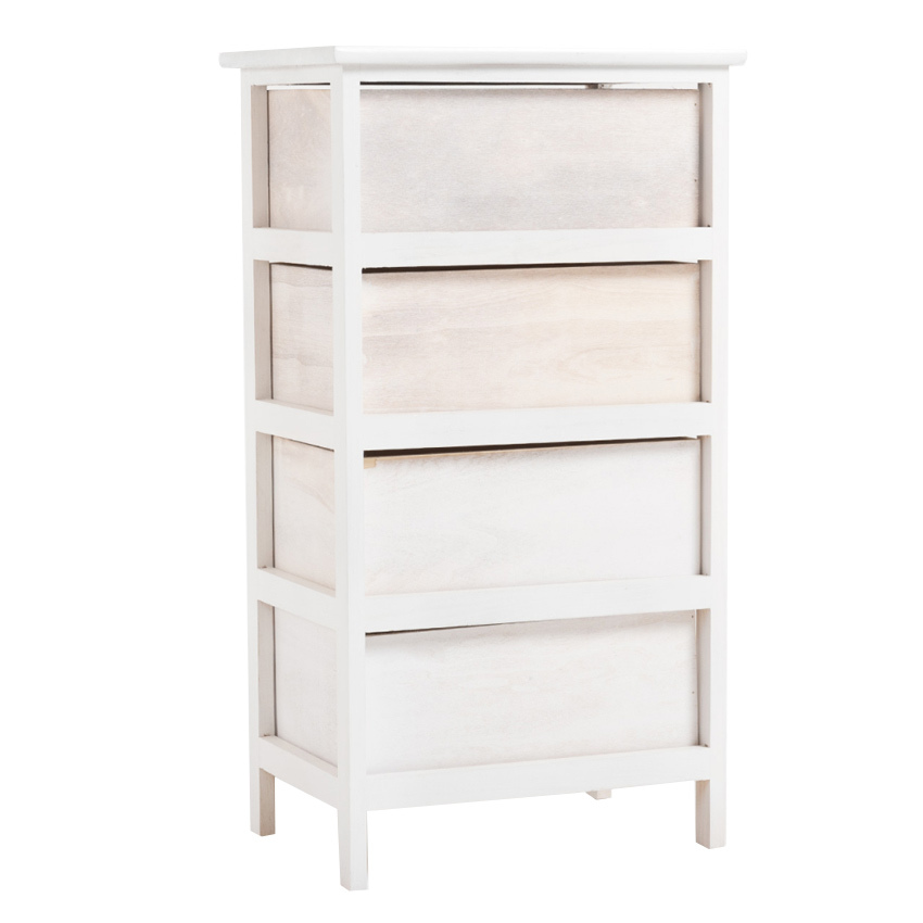 Mueble Ancho Betma Blanco Beige 4 Cajones   