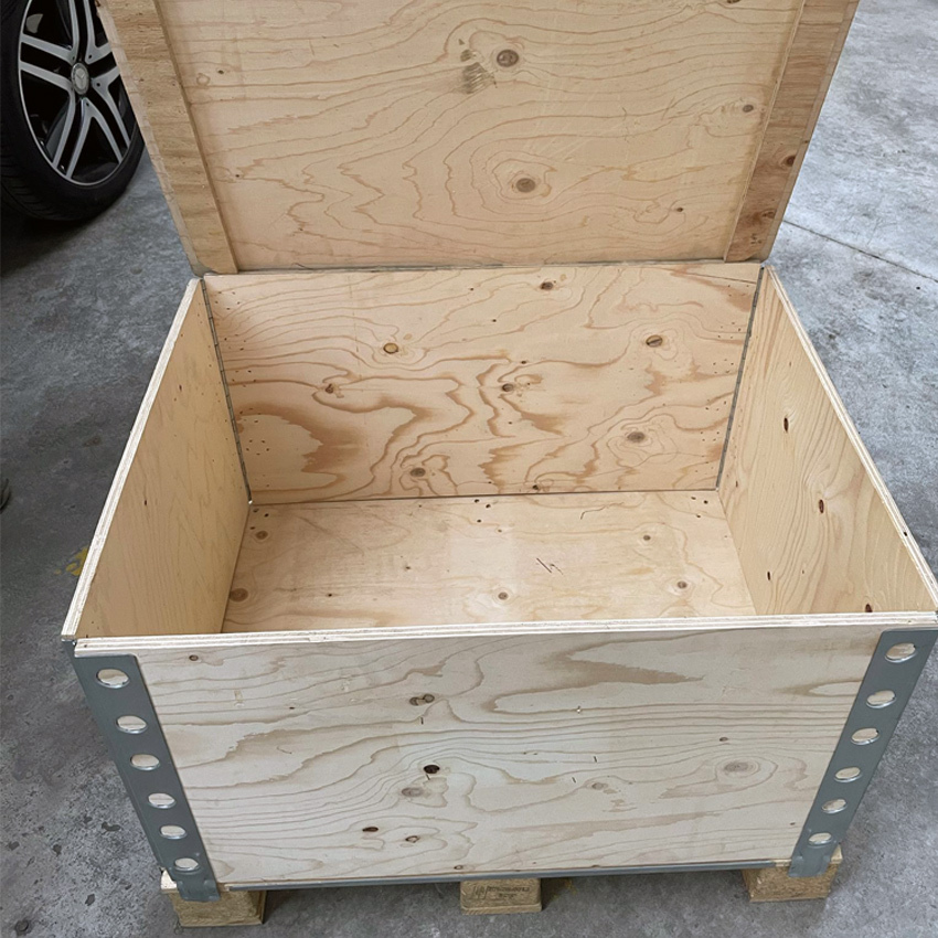 Lote 300 Contenedores Usados de Madera con Tapa 60 x 80 cm 