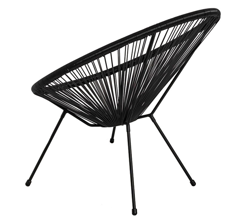 Silla Eggs de Polietileno Patas Negras 83 x 72 x 83,5 cm