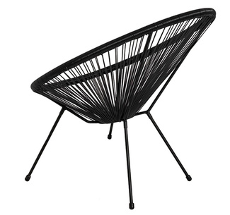 Silla Eggs de Polietileno Patas Negras 83 x 72 x 83,5 cm