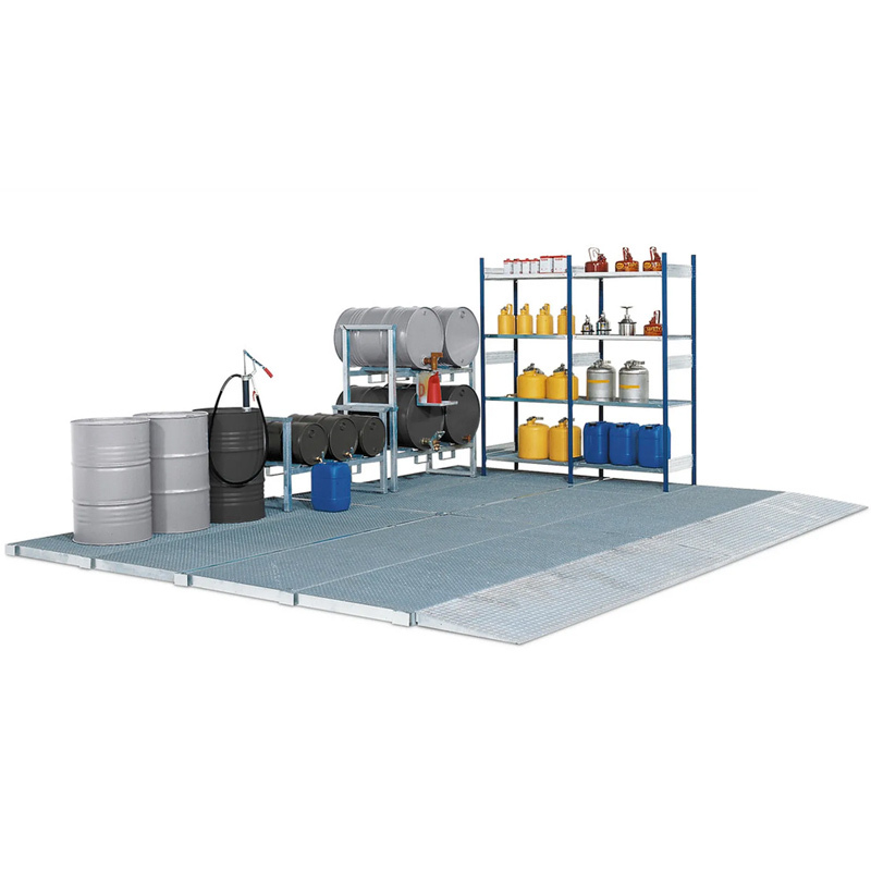 Suelo de Retención Galvanizado Carga por Rueda 2000kg Alto 7,8cm