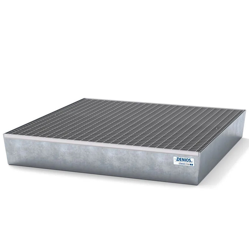 Cubeto Classic-Line en Acero Galvanizado con Rejilla para 4 Bidones 