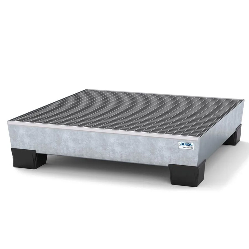 Cubeto Pro-Line en Acero con Patas y Rejilla para 4 bidones 