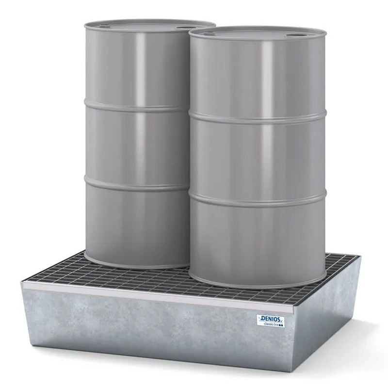 Cubeto Classic-Line en Acero Galvanizado con Rejilla 2 Bidones 60 litros