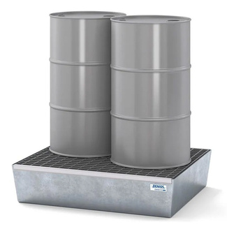 Cubeto Classic-Line en Acero Galvanizado con Rejilla 2 Bidones 60 litros