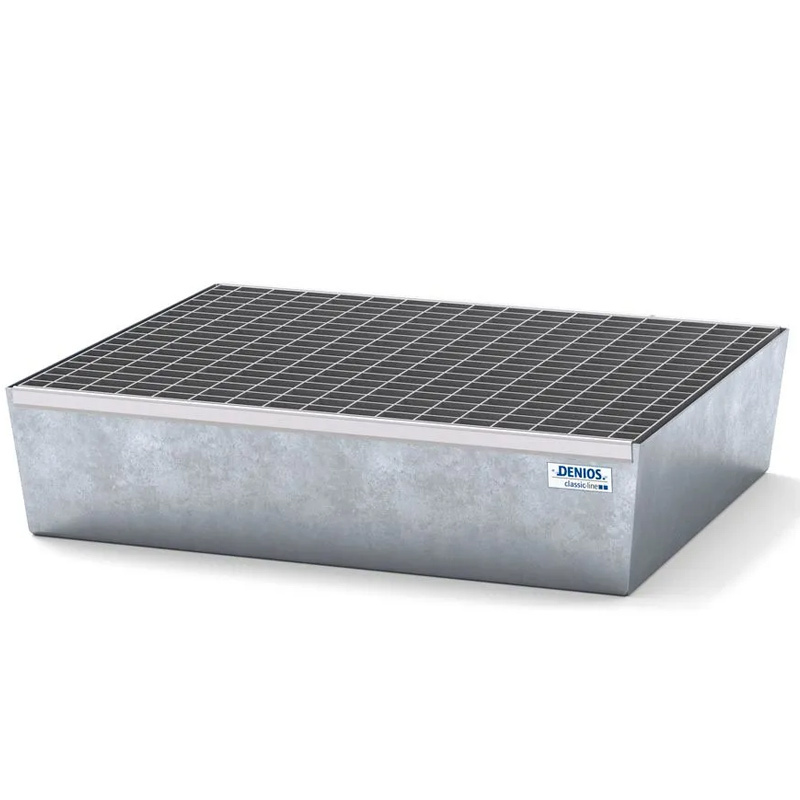 Cubeto Classic-Line en Acero Galvanizado con Rejilla 2 Bidones 60 litros