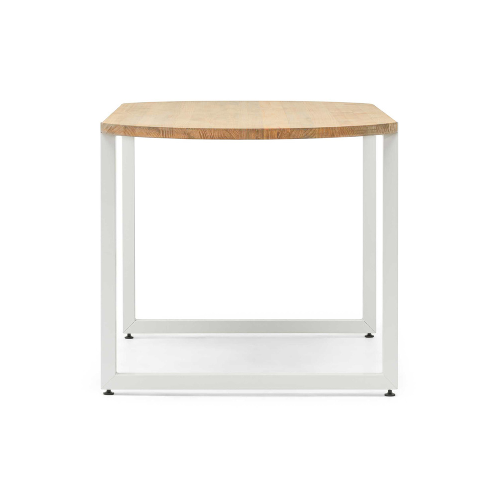 Mesa Comedor Uley Forma Especial Pata Blanca y Madera Linaza Natural Box Furniture