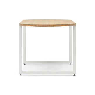 Mesa Comedor Uley Forma Especial Pata Blanca y Madera Linaza Natural Box Furniture