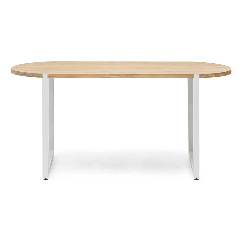 Mesa Comedor Uley Forma Especial Pata Blanca y Madera Linaza Natural Box Furniture