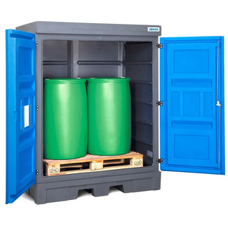 Depósito PolySafe D para Químicos con Puertas 2 Bidones de 200 litros 