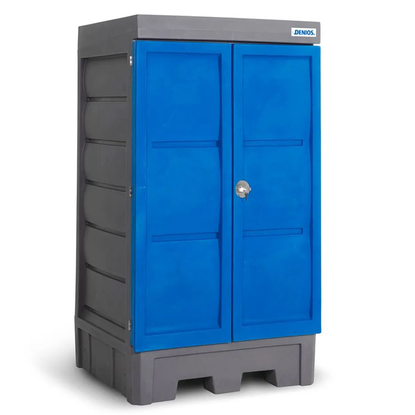Depósito 2 Puertas PolySafe D1 para Químicos para 1 Bidón de 200 litros 