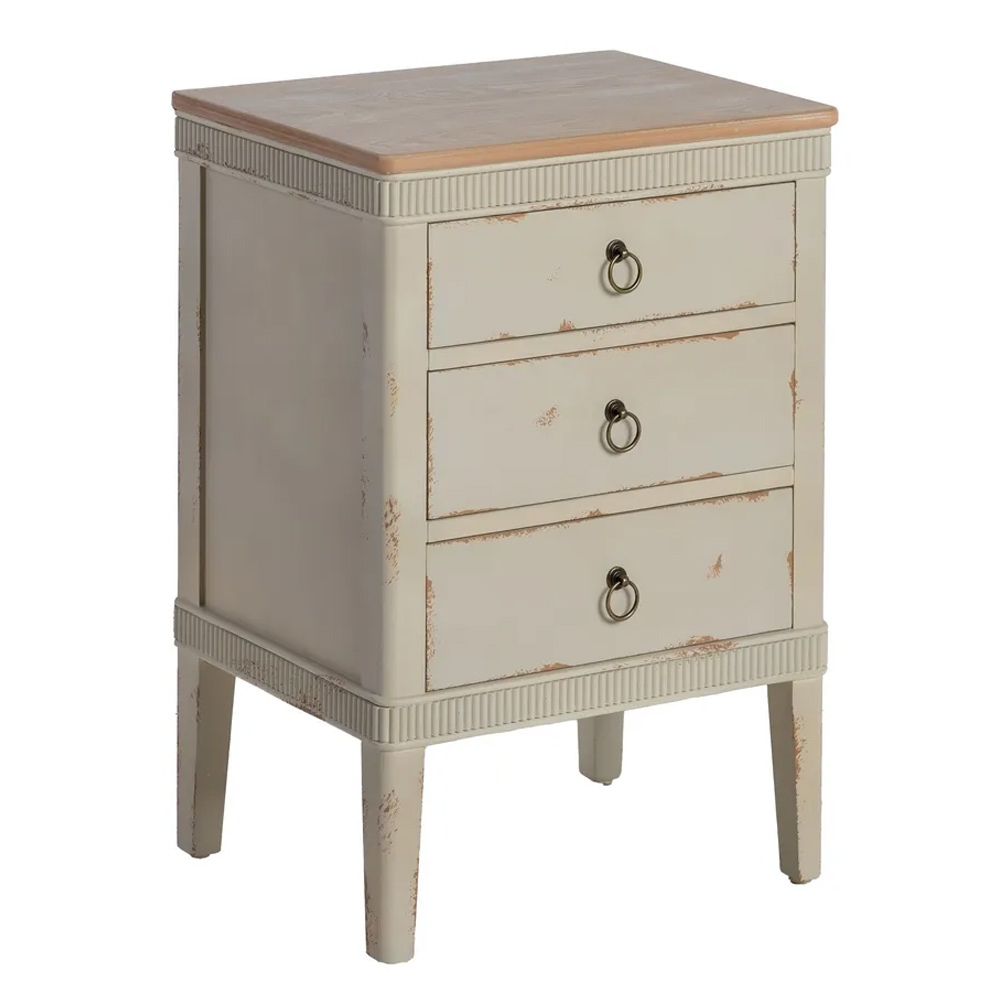 Mesita de Noche de Madera de Abeto 3 Cajones 38 x 50 x 72 cm  