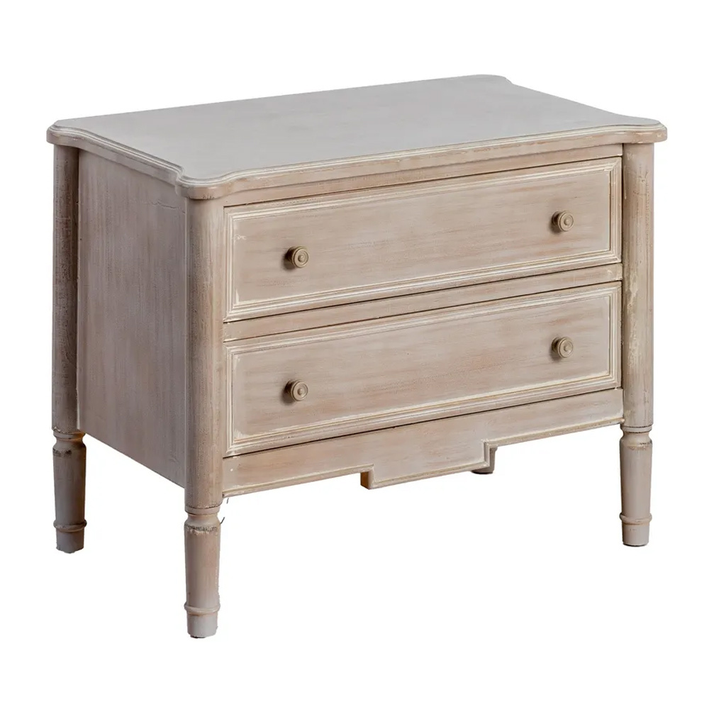 Cómoda de Madera de Abeto 2 Cajones 45 x 80 x 60 cm 