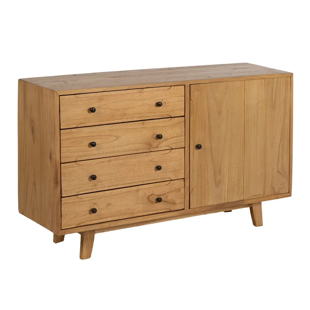 Aparador de Madera de Mindi 4 Cajones 40 x 130 x 80 cm 