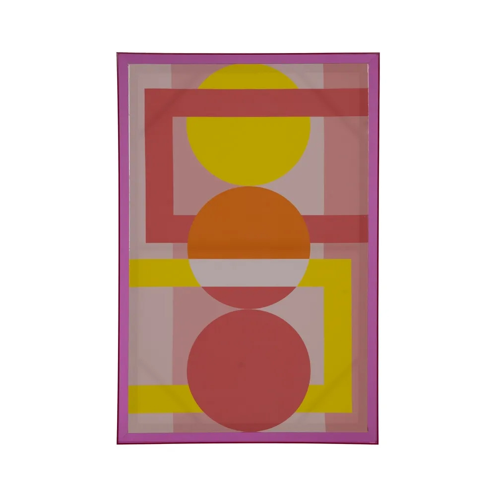 Cuadro Abstracto Impreso Marco Rosa 3,3 x 80 x 120 cm   