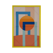 Cuadro Impresión Abstracto Marco Amarillo 3,3 x 80 x 120 cm 